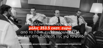 ΔΕΛΤΙΟ ΤΥΠΟΥ | Χάσαμε το «τρένο» της εμπροσθοβαρούς χρηματοδότησης από το ΕΣΠΑ